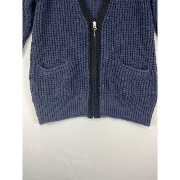 Aritzia Wilfred Free Cardigan Womens Wool-Alpaca-Blend Blue Shaker Knit - Picture 3 of 14
